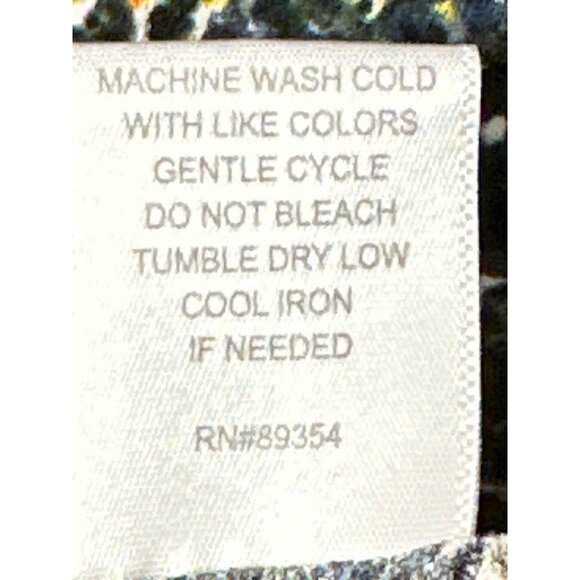 Adrienne Vittadini Metallic Ring Detail Short Sleeve Top In Abstract Print XL - Picture 10 of 12